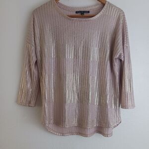 Zoey & Leelo 3/4 sleeve gold blouse zise L